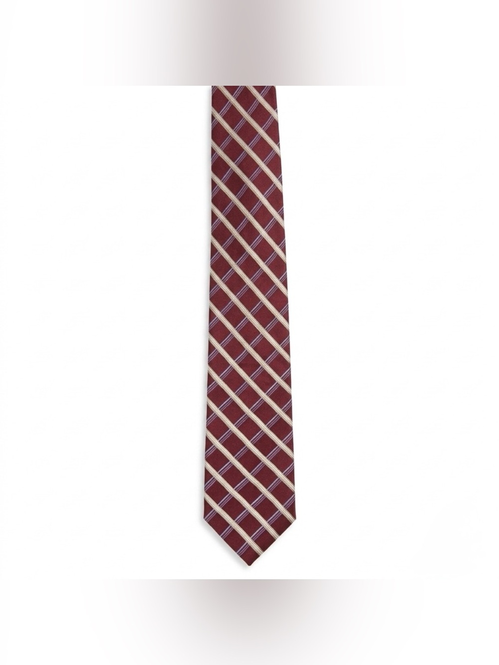 John W Nordstrom Men's Silk Tie Burgundy Red Striped Necktie - Picture 2 of 6